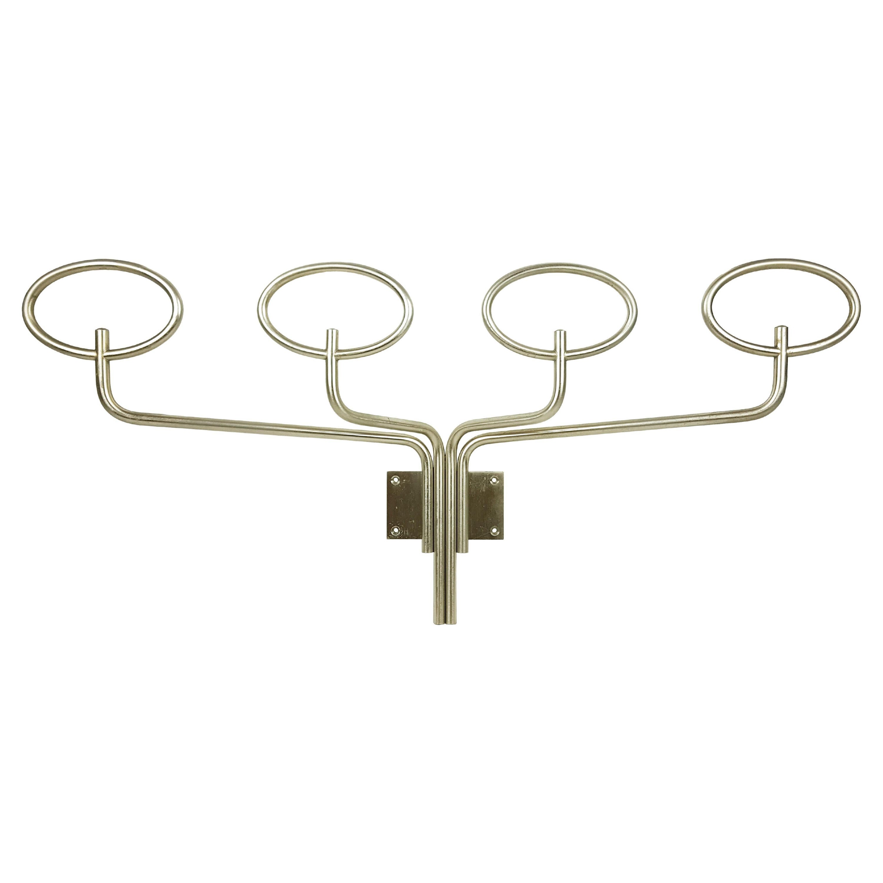 Nickel-Plated Metal 1970s Coat Rack Clitoquattro by Sergio Mazza for Artemide For Sale
