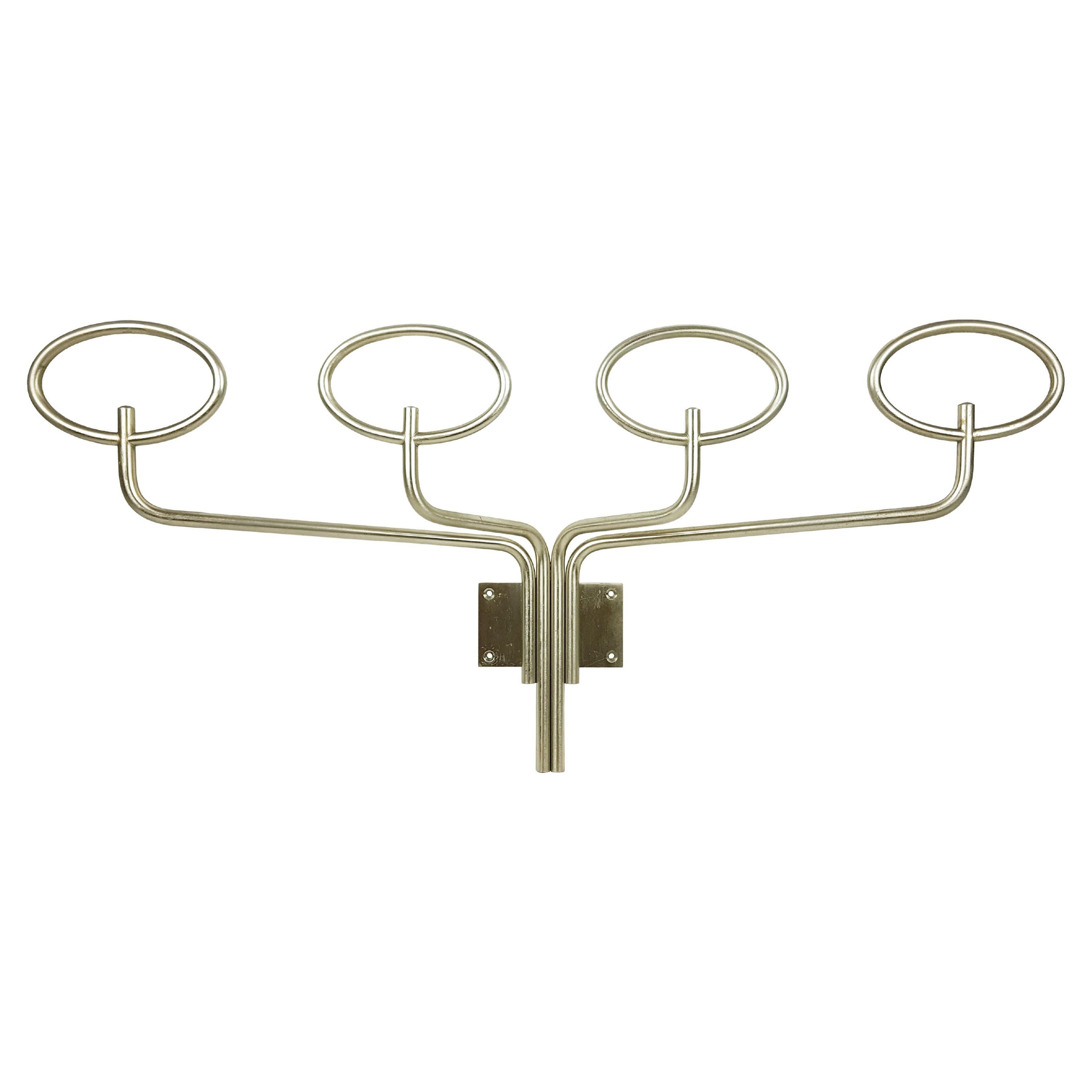 Nickel-Plated Metal 1970s Coat Rack Clitoquattro by Sergio Mazza for Artemide