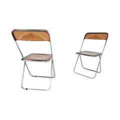 Vintage Plia Folding Chairs by Castelli, 1970s, Set of 2