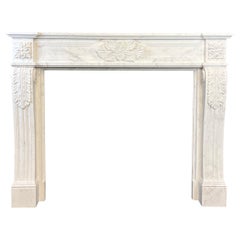 20th Century Louis XVI Style Marble Fireplace Mantlepiece