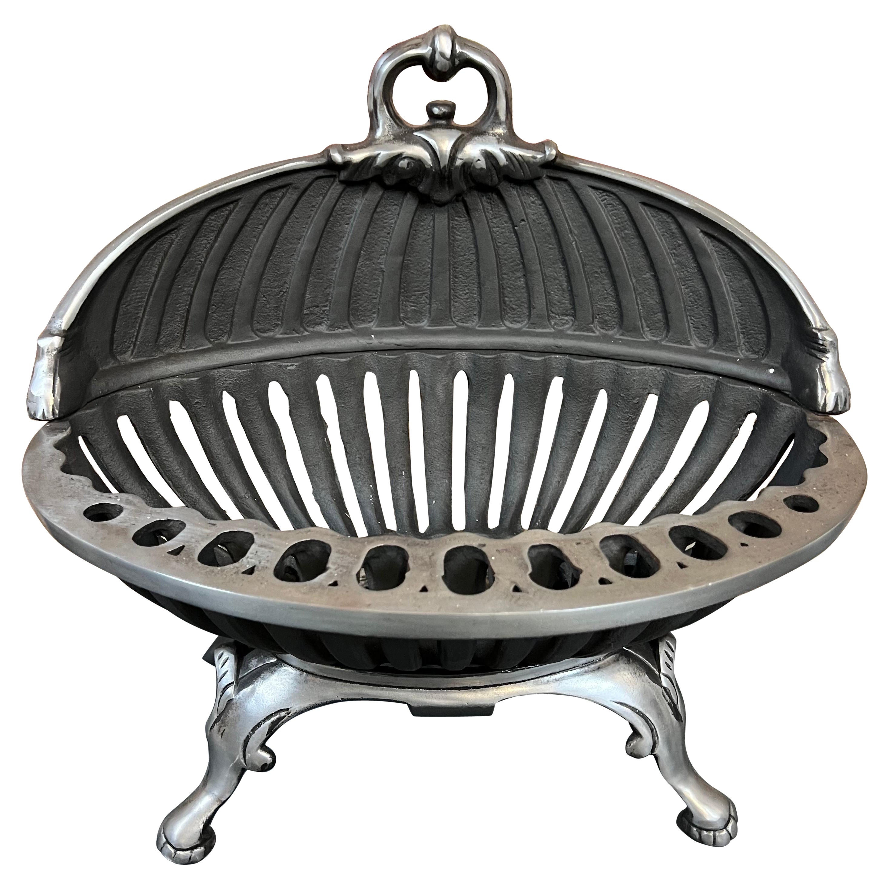20th Century Cast-Iron Fireplace Basket For Sale