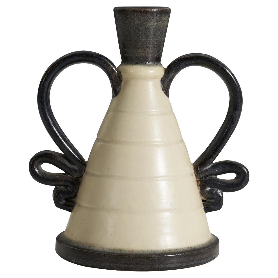 Eva Jancke Björk, Vase, Glaze Earthenware, for Bo Fajans, Sweden, 1940s For Sale