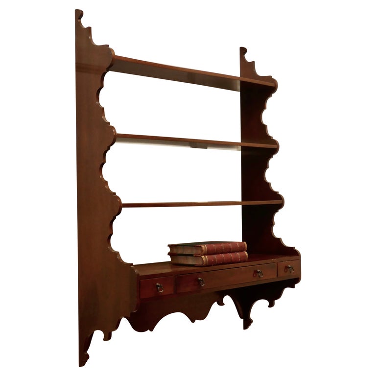Style Wall Hanging Shelf with Drawers at 1stDibs