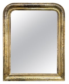 Antique Gold Leaf Louis Philippe Mirror with X Pattern