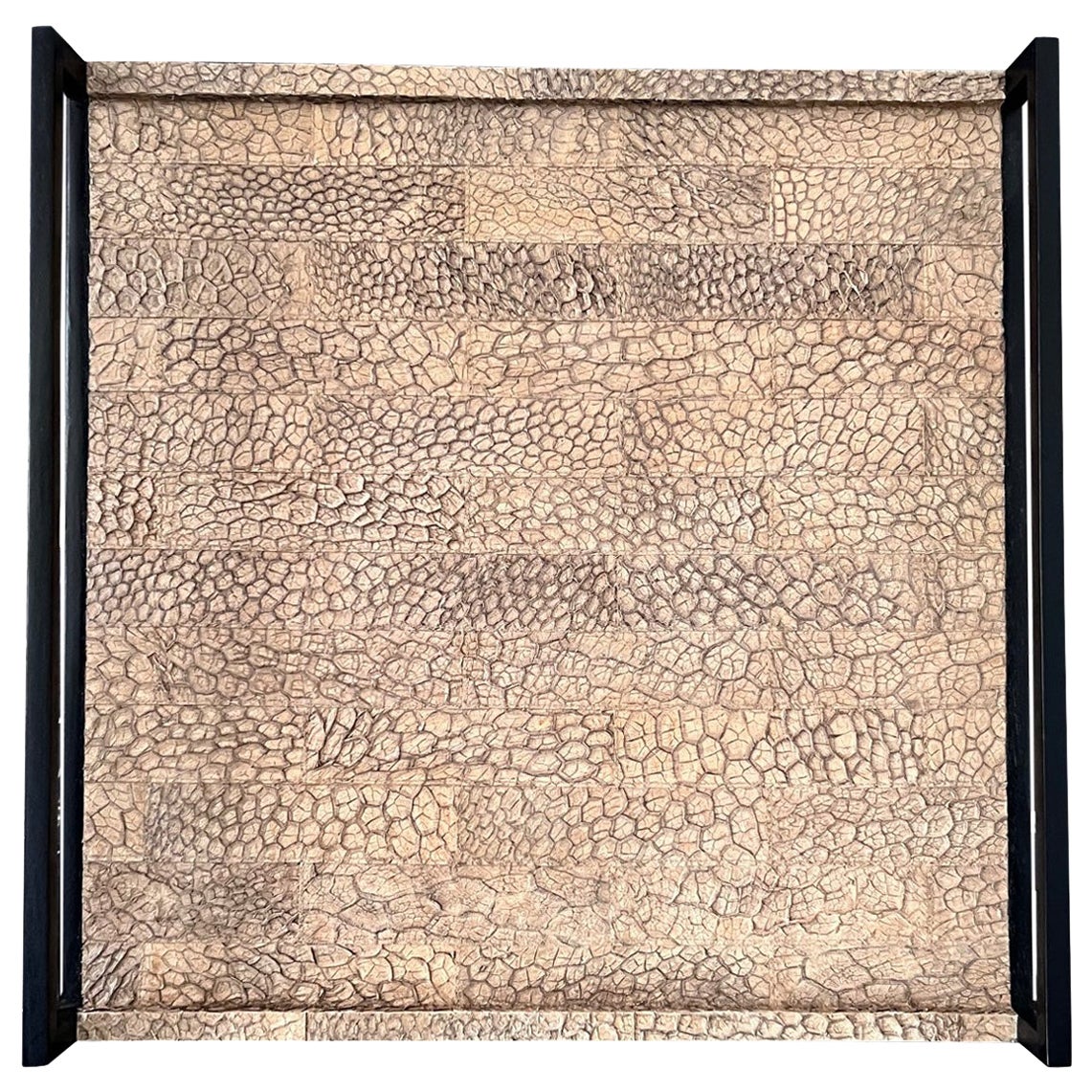 Vintage Genuine Crocodile Leather Serving Tray, France, circa 2000 For Sale