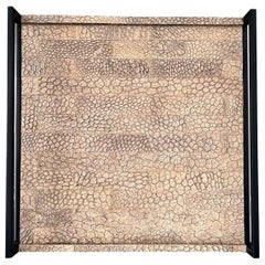 Vintage Genuine Crocodile Leather Serving Tray, France, circa 2000