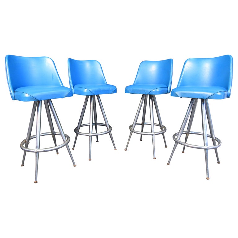 Vintage Set of Four Bar Stools For Sale at 1stDibs