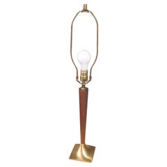 Retro Mid Century Brass and Walnut Lamp by Laurel Lamp Co.