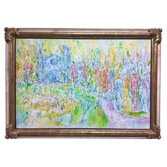 Vintage Mid Century Raoul Dufy Style Oil on Canvas Painting