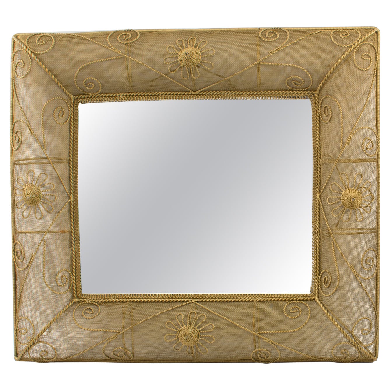 Brass Wire Mirror For Sale at 1stDibs