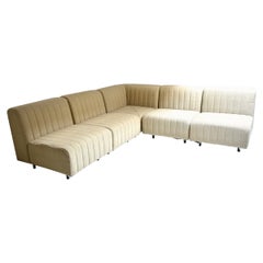 Italian Midcentury Manufacture, Modular Sofa from the 1970s, in Beige Fabric
