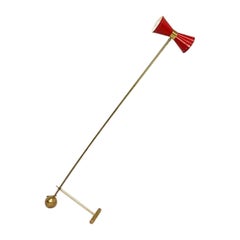 Stilnovo Style Diabolo Floor Lamp in Metal Shade with Brass Accents