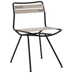 Zanotta Dan Chair in String Elastic Seat & Back with Matt Black Steel Frame