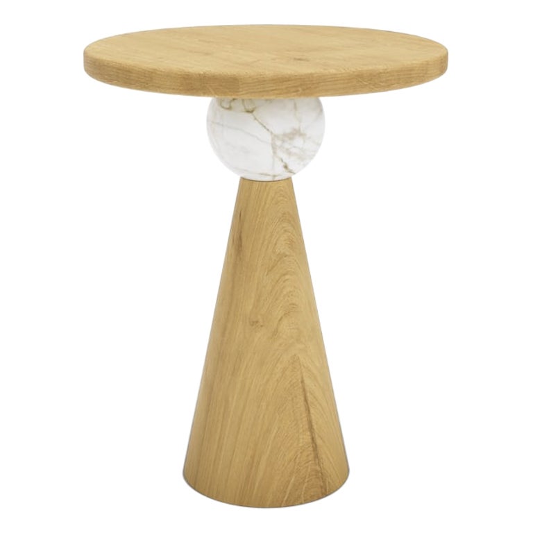 Modern Classic Natural Oak Atomic Table Wood by Masquespacio For Sale
