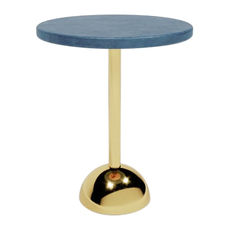 Modern Classic Blue Ceramic Atomic Table Stone by Masquespacio For Sale