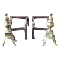Antique French Louis XV Fire Grate, Rejilla de chimenea, Siglo XVIII