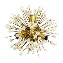 Gold-Plated Emil Stejnar Starburst Sputnik Sconce or Flush Mount, Austria, 1970s