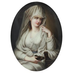 French Porcelain Oval Portrait Plaque