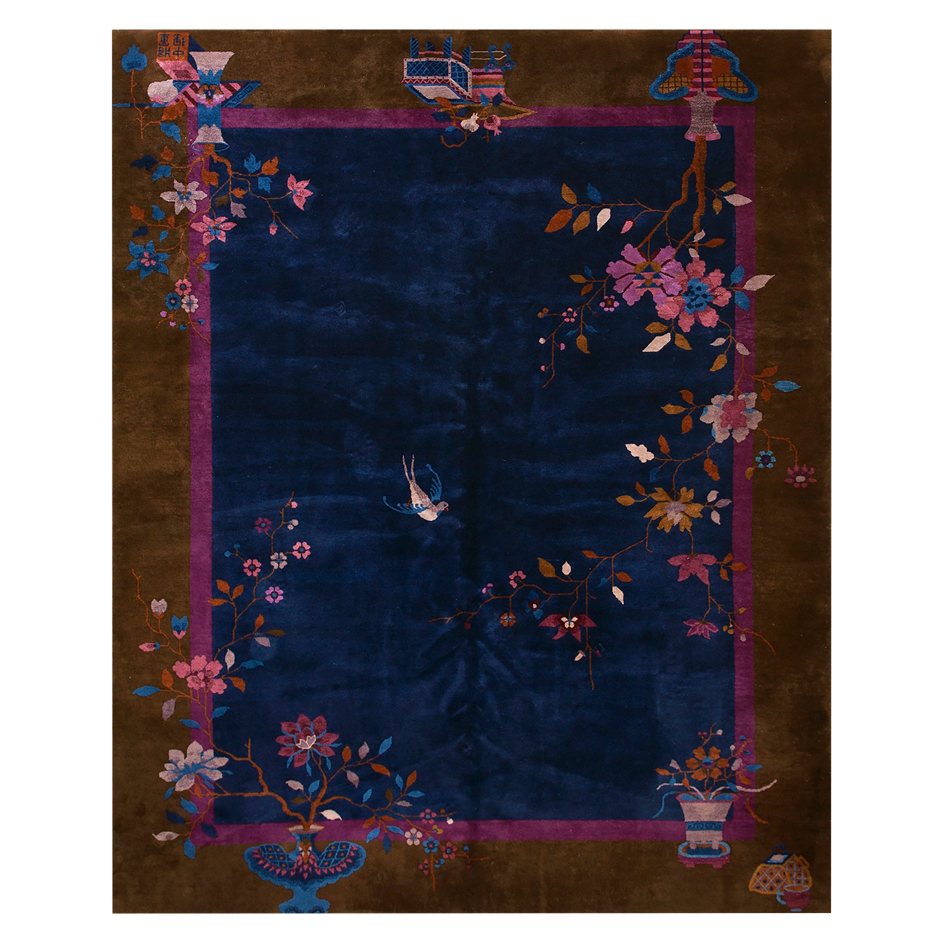 1920s Chinese Art Deco Carpet ( 7' 10" x 9' 6" - 238 x 290 cm ) For Sale