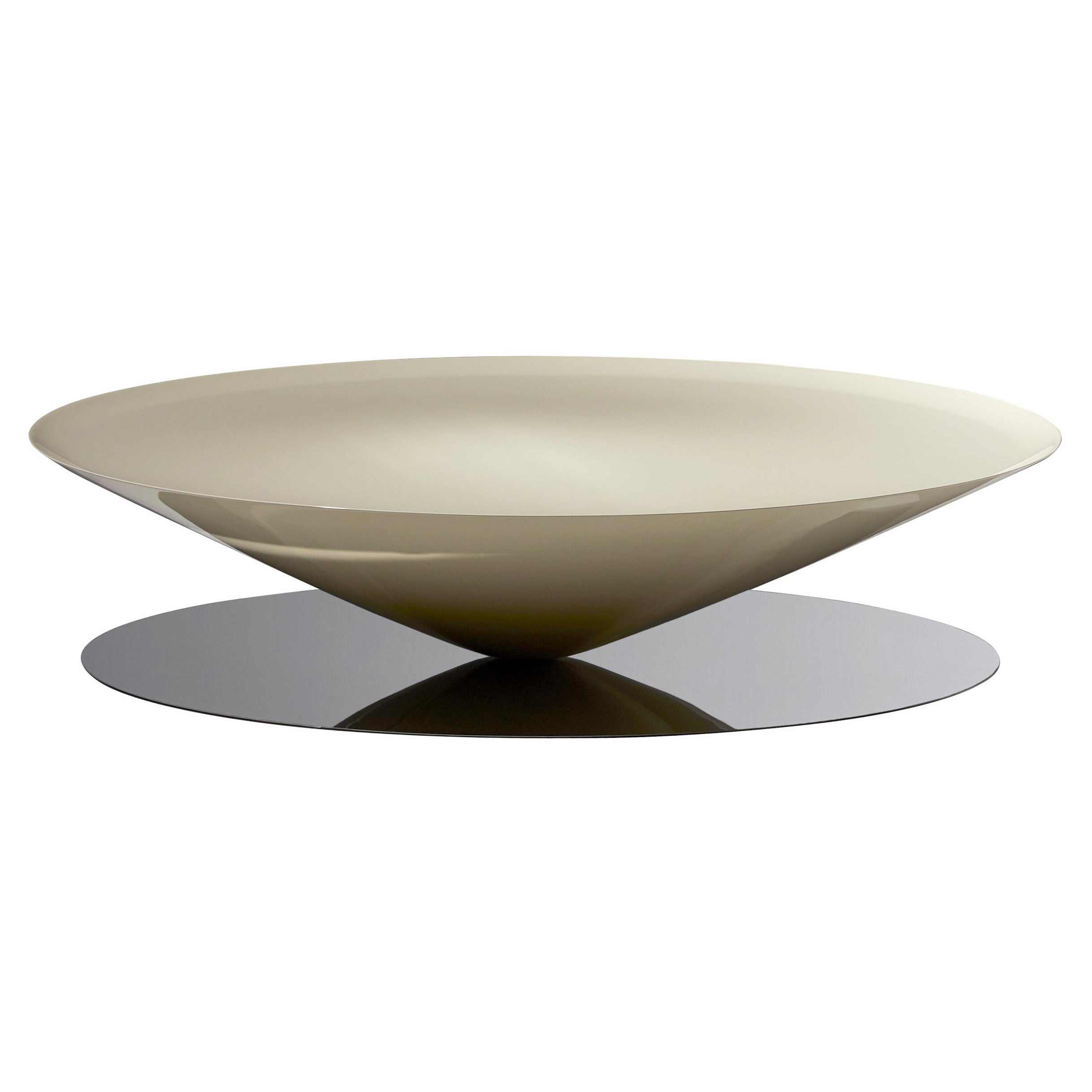 Float Coffee Table, Shiny Cream by Luca Nichetto for La Chance For Sale