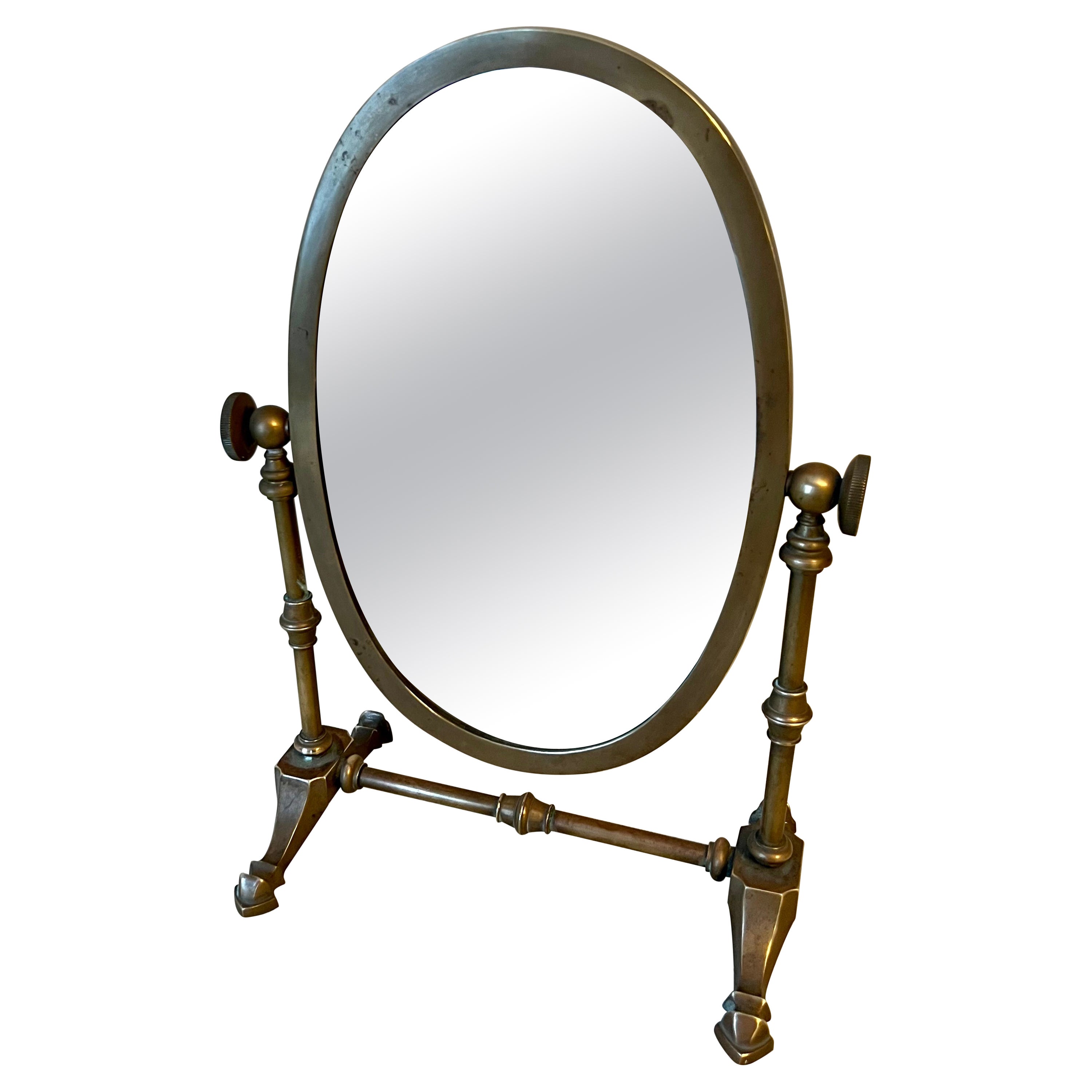 Brass Table or Vanity Shaving Mirror