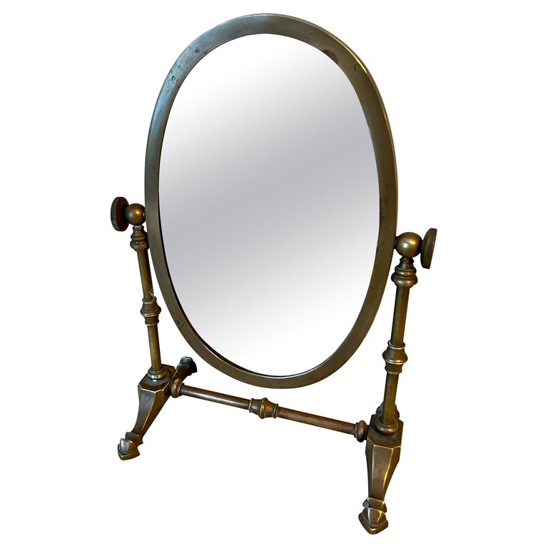 Brass Table or Vanity Shaving Mirror at 1stDibs | brass vanity, antique  brass shaving mirror, vintage brass vanity