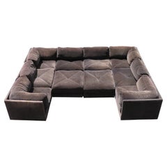 Wonderful 10 Piece Milo Baughman Style Cube Sectional Sofa Selig Mid-Century
