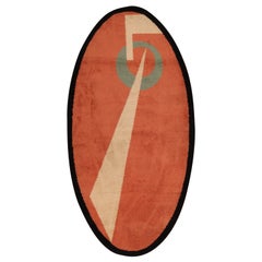 Nazmiyal Collection Antique Art Deco French Oval Rug. 4 ft 5 in x 8 ft 7 in