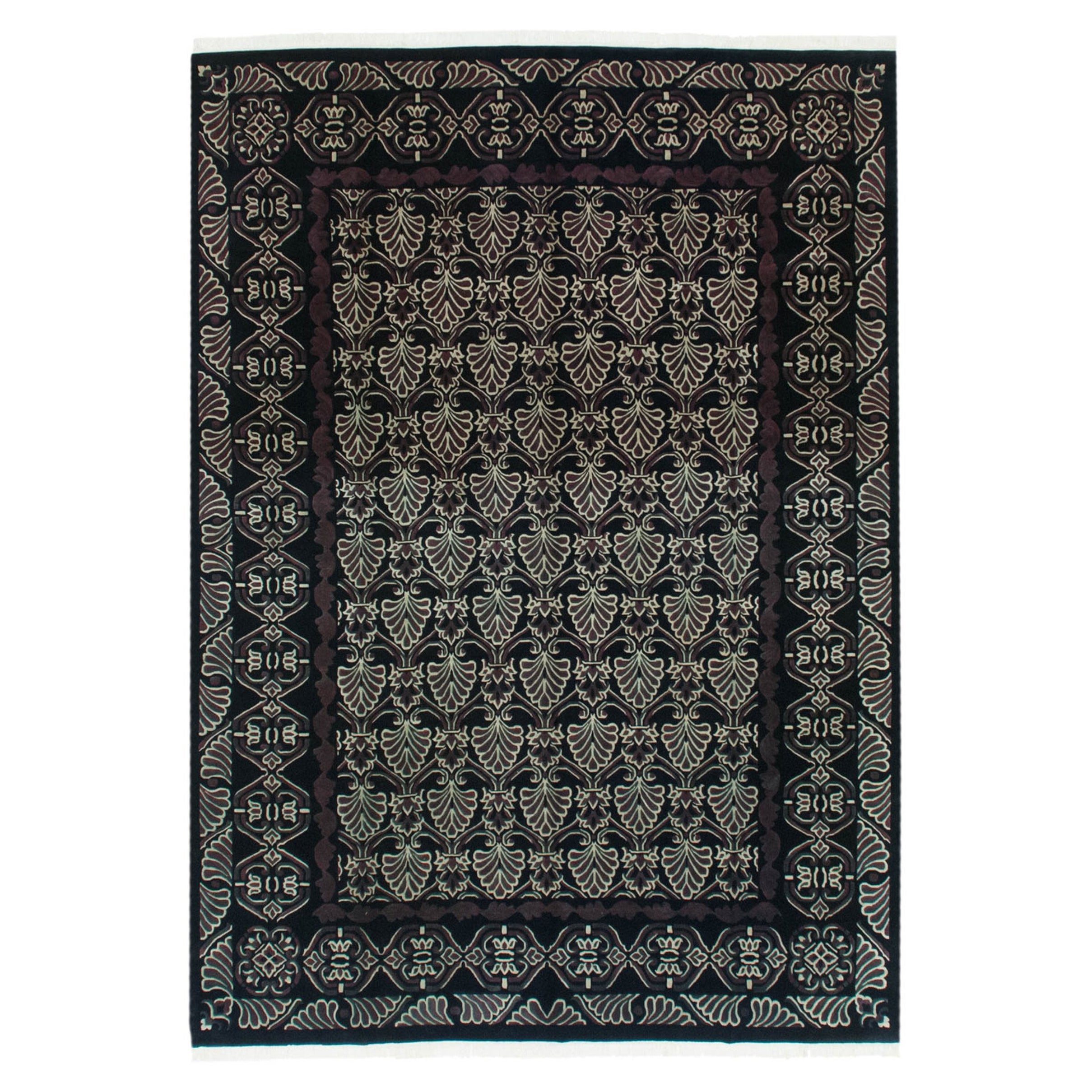 Vintage Indian Damask Design Carpet For Sale at 1stDibs