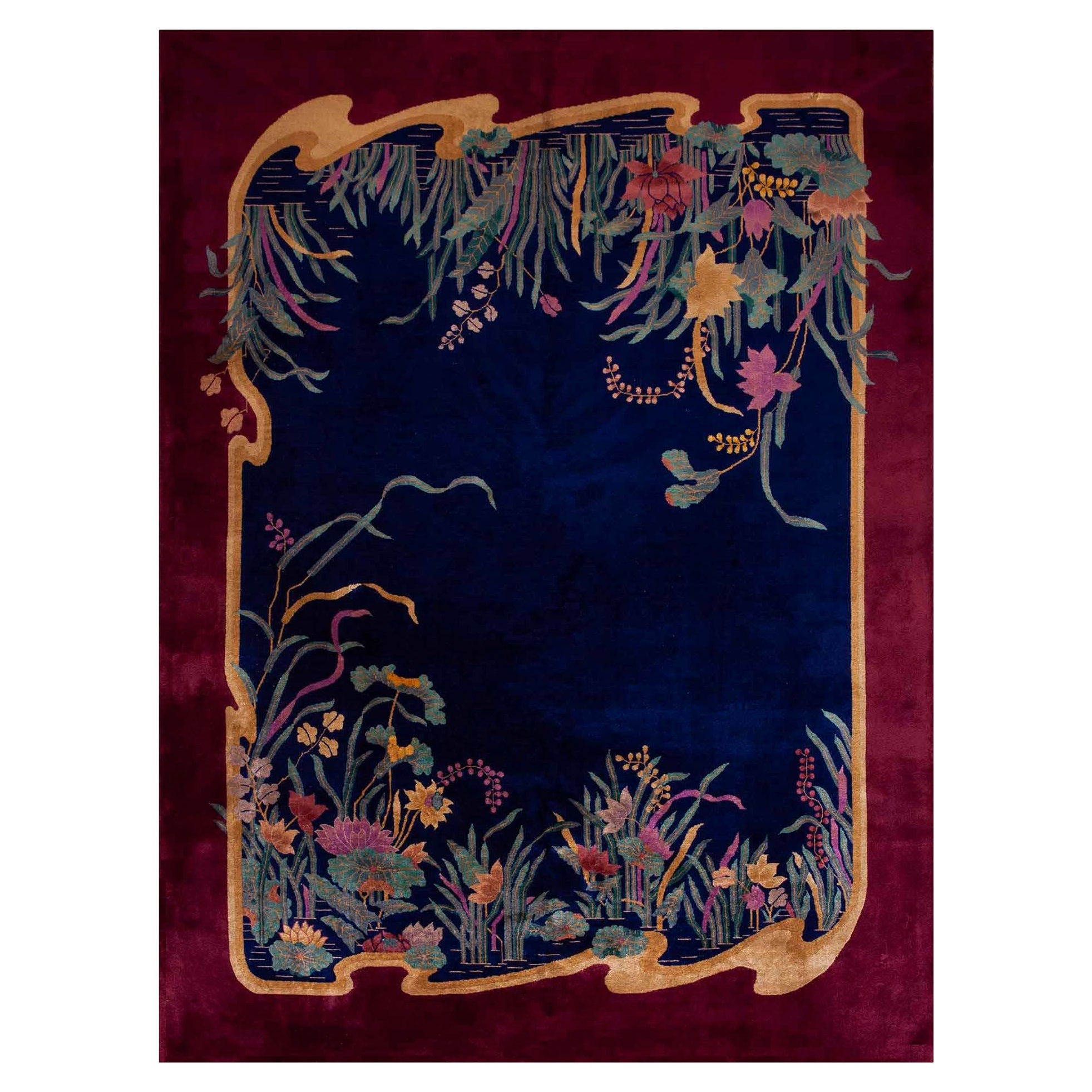 1920s Chinese Art Deco Carpet ( 8' 9" x 11' 5" - 266 x 348 cm ) For Sale