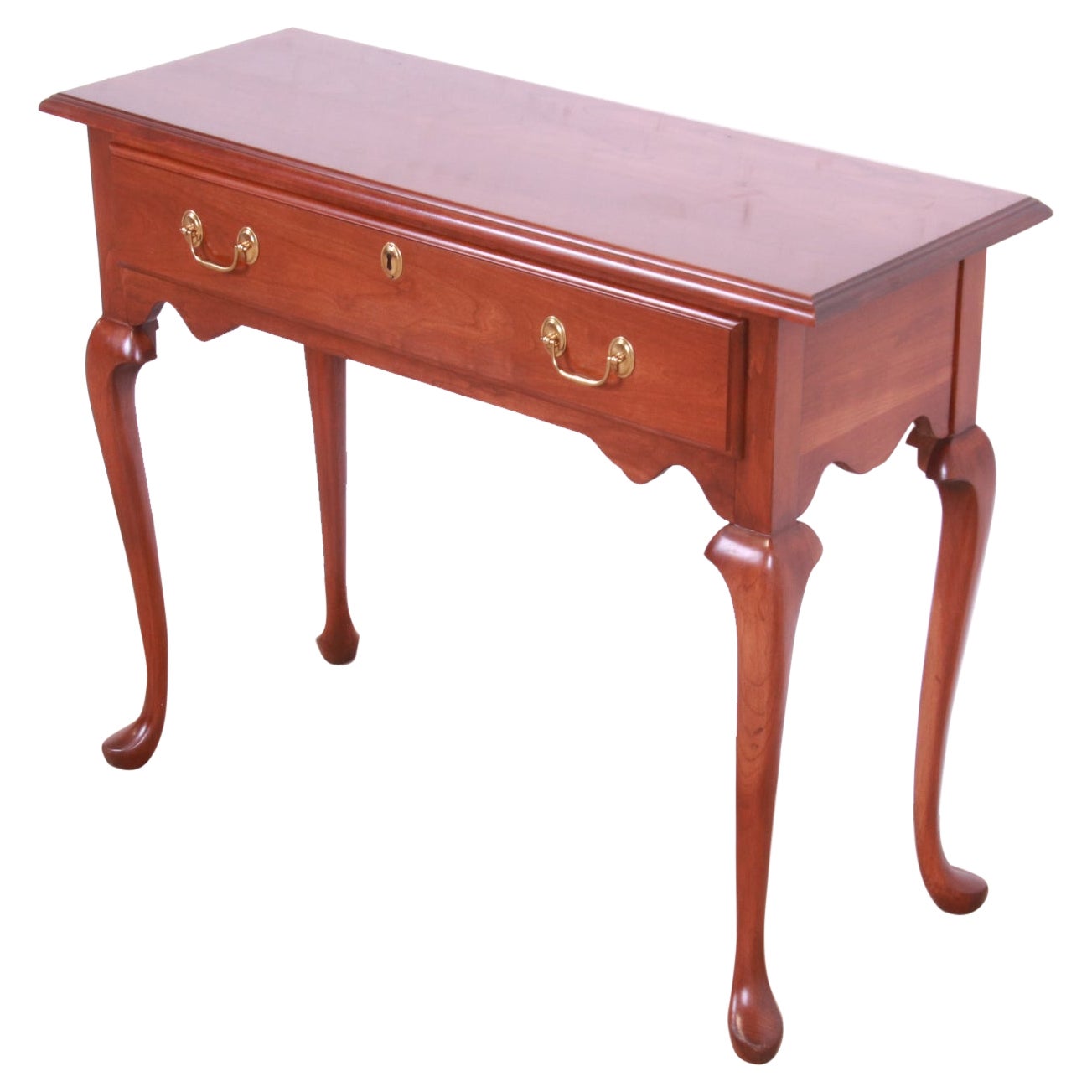 Harden Furniture Queen Anne Solid Cherry Wood Console or Sofa Table For Sale