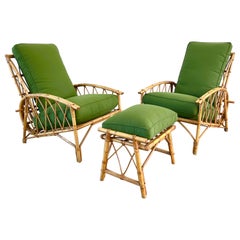 Audoux Minet Reclining Lounge Chairs & Ottoman