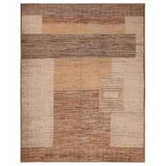Nazmiyal Collection Brown Tones Modern Moroccan Rug. 10 ft 4 in x 13 ft 4 in