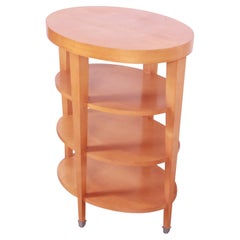 Baker Furniture Modern Art Deco Four-Tier Maple Tea Table or Side Table