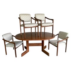 Gerald McCabe Studio Craft Shedua Wood Table + Four Chairs