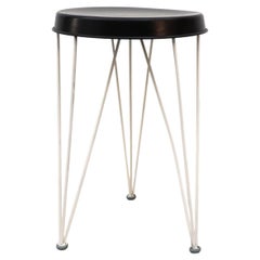 Pilastro "Seggiolina" Task Stool with Black Metal Seat and White Wire Base