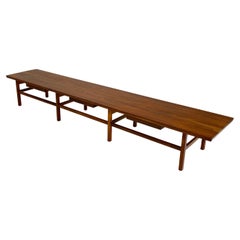 Retro Monumental 9 Foot Cocktail Table or bench in Walnut