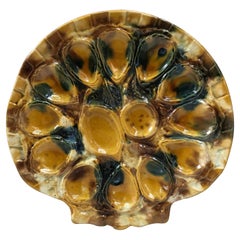 Vintage Majolica Oyster Platter Aetgina Vallauris circa 1950