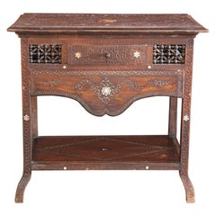 Antique 19th Century Syrian Carved Console Table