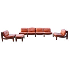 Vintage Sling Modular Cognac Leather Sectional Sofa Germany Chapo Era