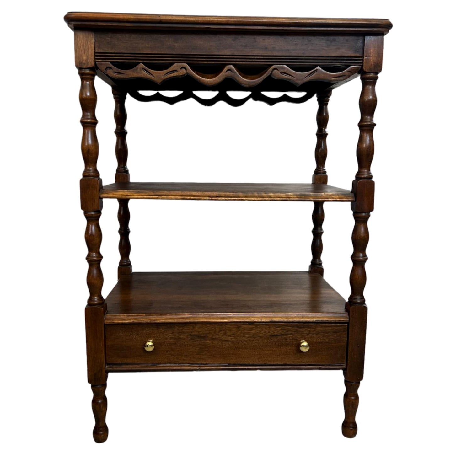 Vintage English Mahogany Side Table with Dovetailed Drawers