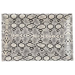 Vintage Faux Python Leather Tray in Ivory and Black, circa 2010