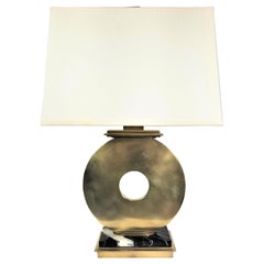 Vintage Robert Abbey Brass and Marble Table Lamp