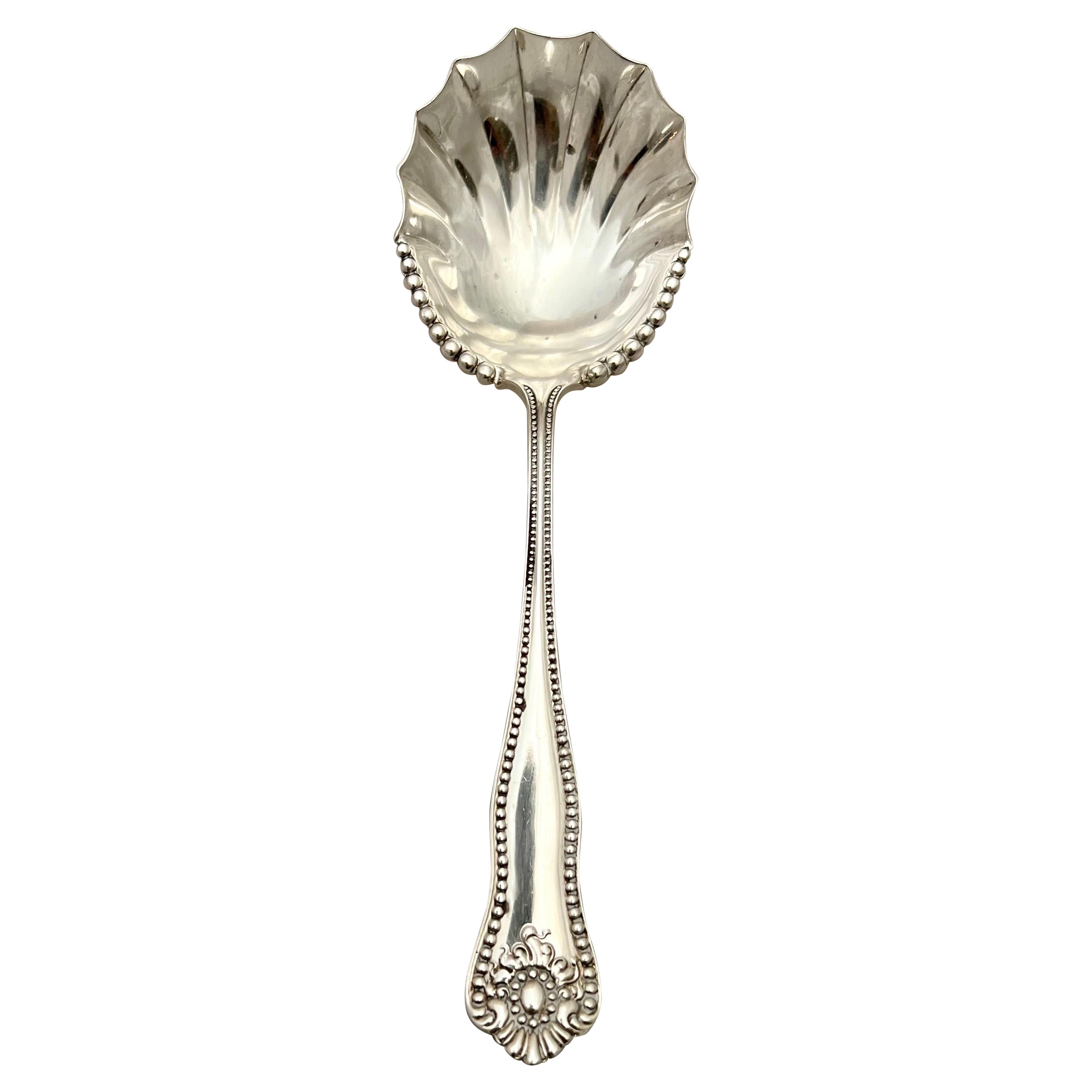 Sterling Silver Scalloped Serving Spoon