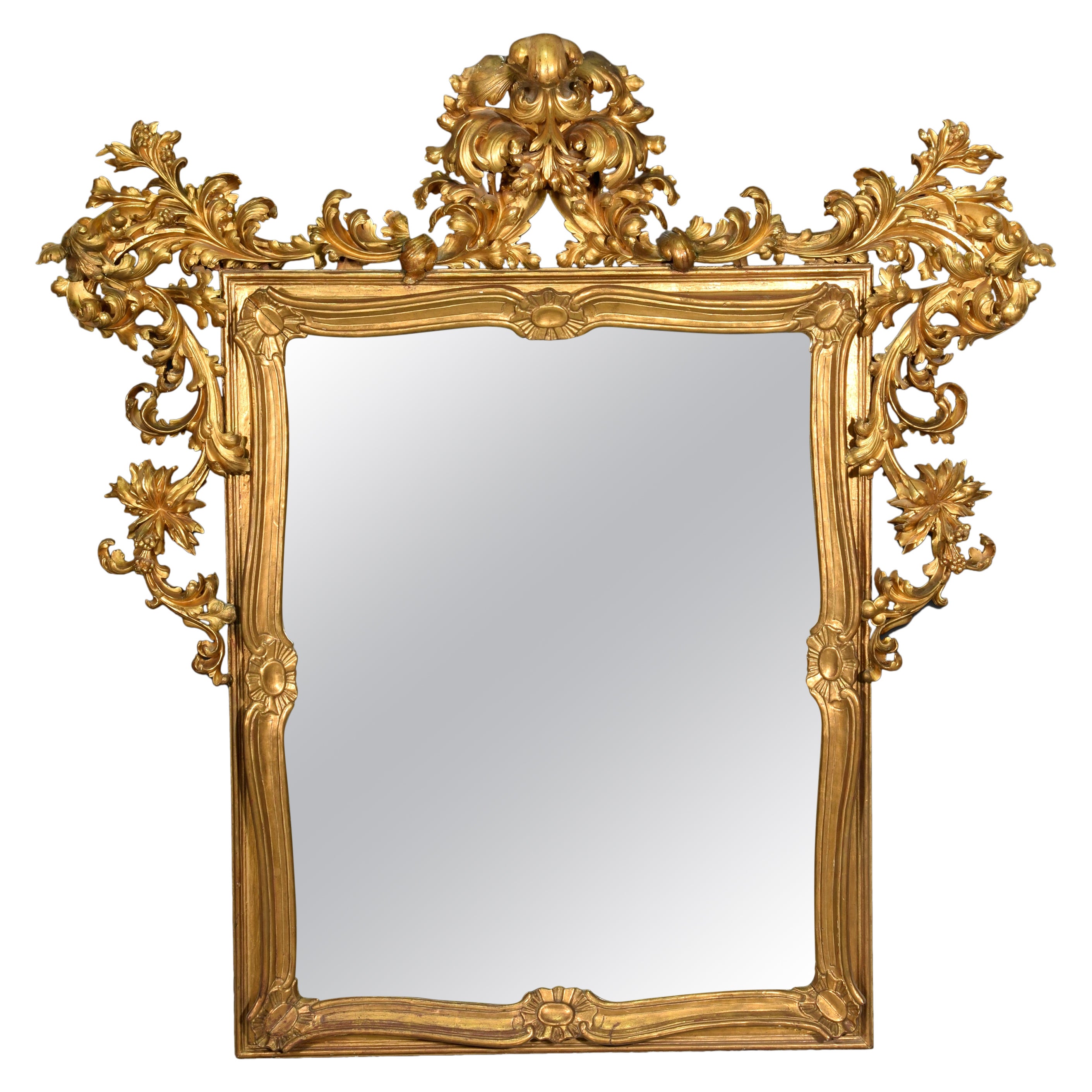 Roccoco Style Mirror, Wood, 19th Century For Sale