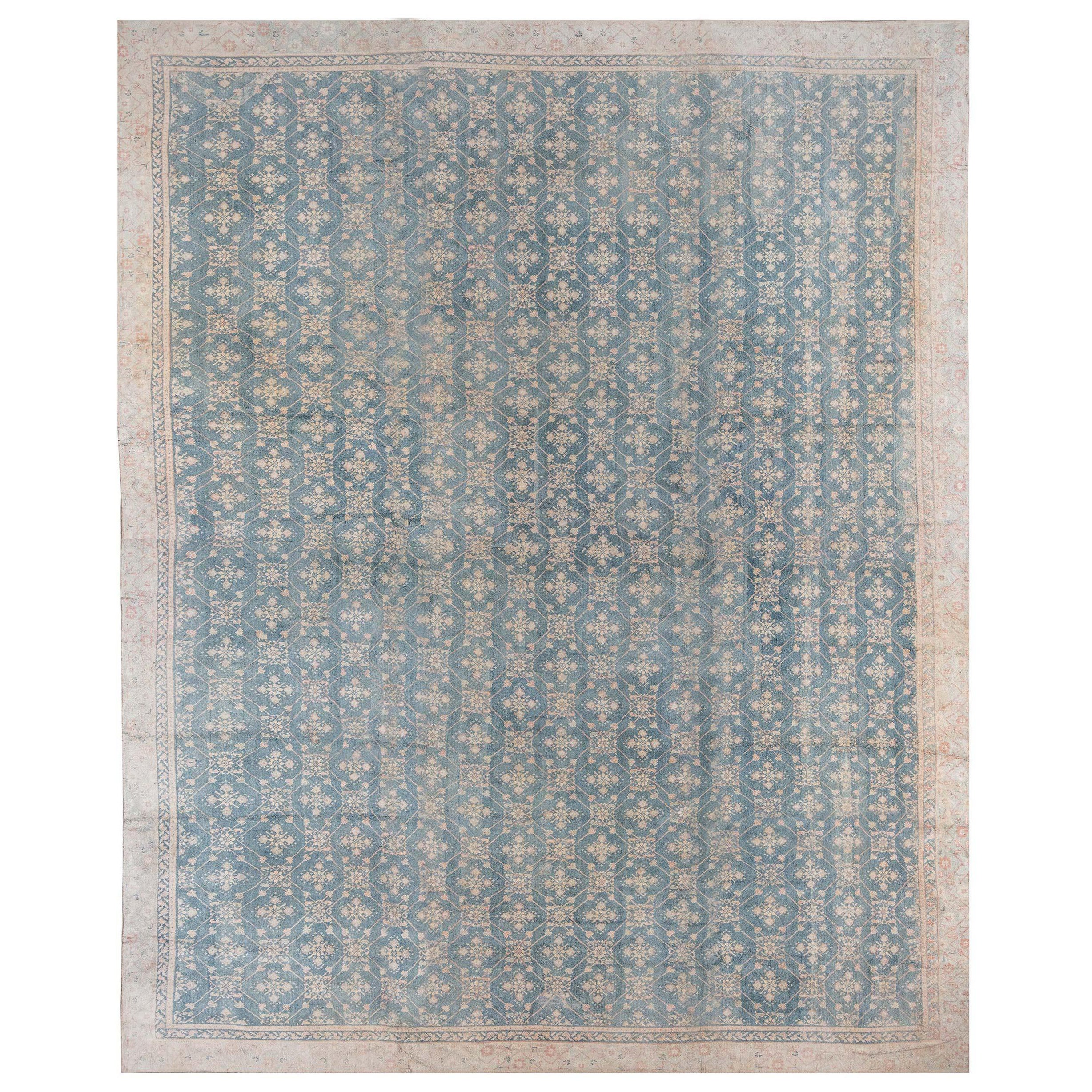 Doris Leslie Blau Collection Vintage Indian Agra Handmade Wool Carpet
