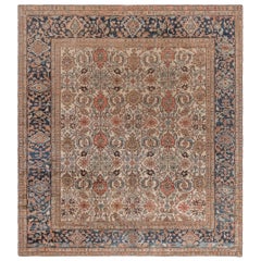 Used 19th Century Persian Sultanabad Hand Knotted Rug