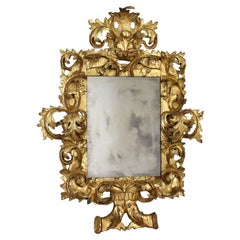 Antique Baroque Mirror Wood Italy XVII-XVIII Century