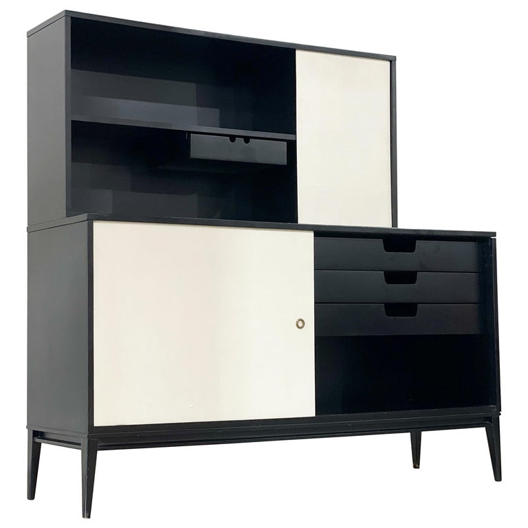 Paul McCobb Credenza and Hutch, Planner Group for Winchedon, Black + White For Sale
