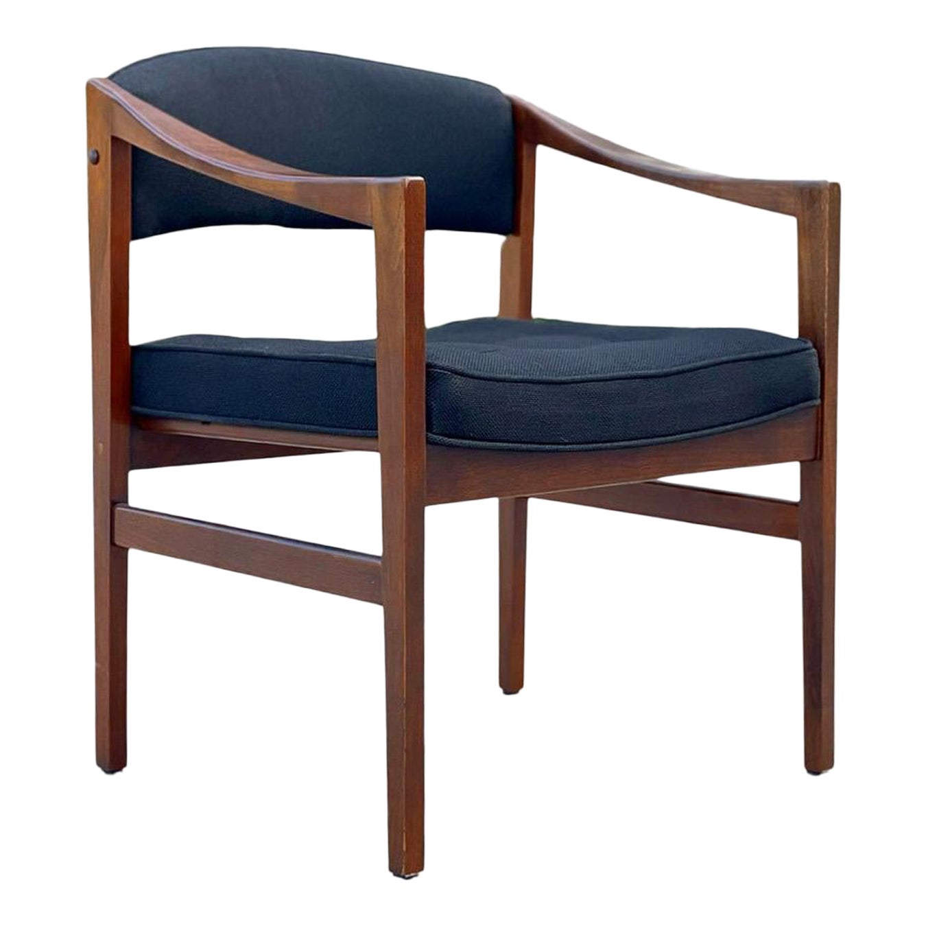 Midcentury "Quinn" Chair by Edward Wormley for Dunbar, Model 1170, Walnut + Wool